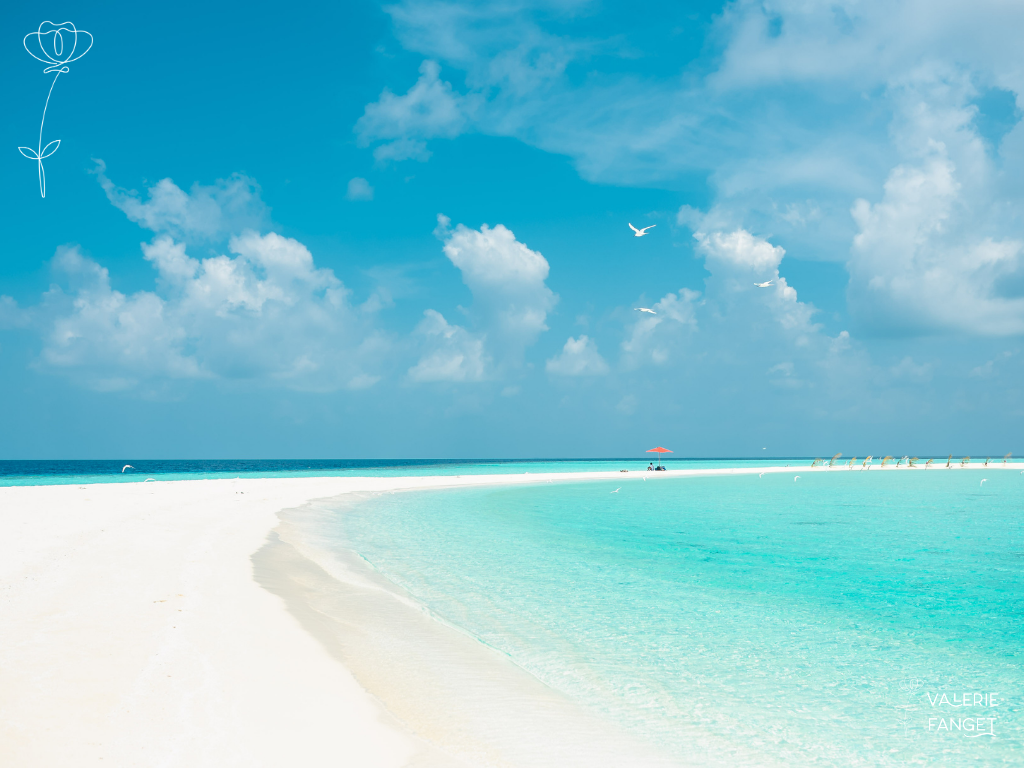 Blue Monday : voir le "blue" autrement avec la sophrologie Paris 10. Image d'une plage mer bleu, ciel bleu